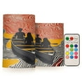 thumbnail image 1 of Yayeee Flameless Candles with Remote Flickering Battery Operated Multi Color Changing, Striped Boat, 1 of 7