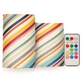 thumbnail image 1 of Yayeee Flameless Candles with Remote Flickering Battery Operated Multi Color Changing, Striped Pattern, 1 of 7