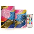 thumbnail image 1 of Yayeee Flameless Candles with Remote Flickering Battery Operated Multi Color Changing, Stripes Pattern, 1 of 7