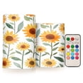 thumbnail image 1 of Yayeee Flameless Candles with Remote Flickering Battery Operated Multi Color Changing, Sunflowers and Leaves Pattern, 1 of 7