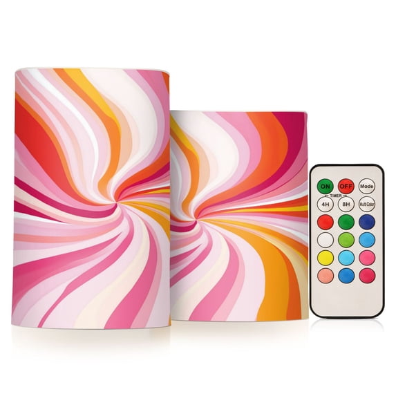 Yayeee Flameless Candles with Remote Flickering Battery Operated Multi Color Changing, Swirling Lines
