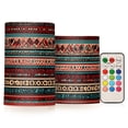 thumbnail image 1 of Yayeee Flameless Candles with Remote Flickering Battery Operated Multi Color Changing, Tribal Geometric, 1 of 7