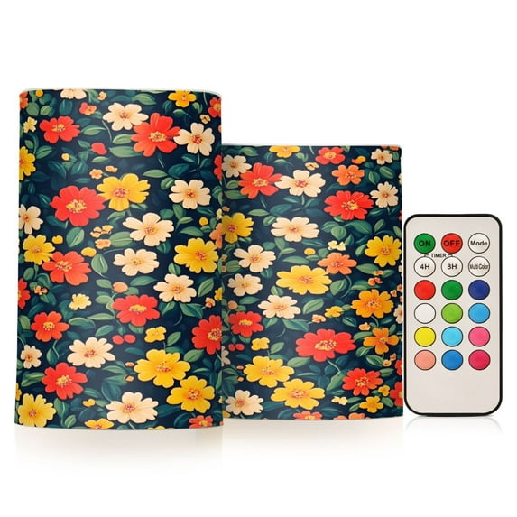 Yayeee Flameless Candles with Remote Flickering Battery Operated Multi Color Changing, Vibrant Flowers