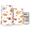 thumbnail image 1 of Yayeee Flameless Candles with Remote Flickering Battery Operated Multi Color Changing, Watercolor Autumn Leaves, 1 of 7