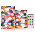thumbnail image 1 of Yayeee Flameless Candles with Remote Flickering Battery Operated Multi Color Changing, White Colorful Circles, 1 of 7