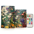 thumbnail image 1 of Yayeee Flameless Candles with Remote Flickering Battery Operated Multi Color Changing, White Floral Garden, 1 of 7