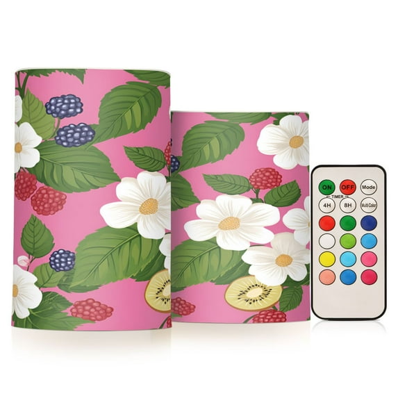 Yayeee Flameless Candles with Remote Flickering Battery Operated Multi Color Changing, White Flowers