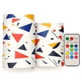 thumbnail image 1 of Yayeee Flameless Candles with Remote Flickering Battery Operated Multi Color Changing, White Geometric, 1 of 7