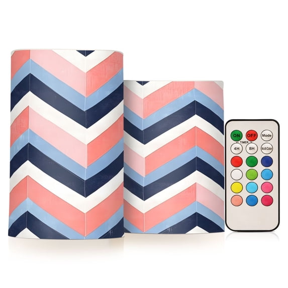 Yayeee Flameless Candles with Remote Flickering Battery Operated Multi Color Changing, White Geometric