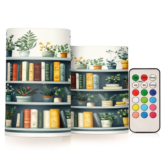 Yayeee Flameless Candles with Remote Flickering Battery Operated Multi Color Changing, White Shelf