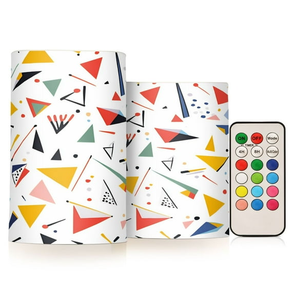 Yayeee Flameless Candles with Remote Flickering Battery Operated Multi Color Changing, White Triangles