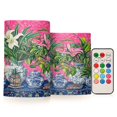 thumbnail image 1 of Yayeee Flameless Candles with Remote Flickering Battery Operated Multi Color Changing, White Vibrant Flowers, 1 of 7
