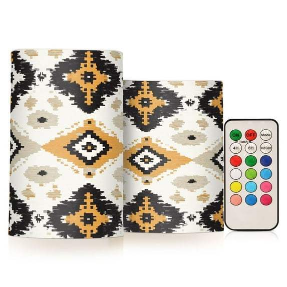 Yayeee Flameless Candles with Remote Flickering Battery Operated Multi Color Changing, White and Black