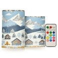 thumbnail image 1 of Yayeee Flameless Candles with Remote Flickering Battery Operated Multi Color Changing, Winter Village Serenity, 1 of 7