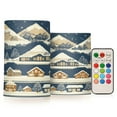 thumbnail image 1 of Yayeee Flameless Candles with Remote Flickering Battery Operated Multi Color Changing, Winter Village, 1 of 7
