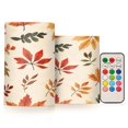 thumbnail image 1 of Yayeee Flameless Candles with Remote Flickering Battery Operated Multi Color Changing, Yellow Autumn Leaves, 1 of 7