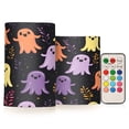 thumbnail image 1 of Yayeee Flameless Candles with Remote Flickering Battery Operated Multi Color Changing, Yellow Halloween Ghosts, 1 of 7