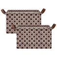 thumbnail image 1 of Yayeee Foldable Storage Basket for Shelves Set of 2 Waterproof Cloth Bins with Handles, Checkered Stars Pattern, 1 of 7