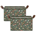 thumbnail image 1 of Yayeee Foldable Storage Basket for Shelves Set of 2 Waterproof Cloth Bins with Handles, Forest Mushroom Pattern, 1 of 7