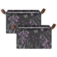 thumbnail image 1 of Yayeee Foldable Storage Basket for Shelves Set of 2 Waterproof Cloth Bins with Handles, Gothic Floral Print, 1 of 7