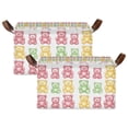 thumbnail image 1 of Yayeee Foldable Storage Basket for Shelves Set of 2 Waterproof Cloth Bins with Handles, Gummy Bear Pattern, 1 of 7
