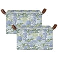 thumbnail image 1 of Yayeee Foldable Storage Basket for Shelves Set of 2 Waterproof Cloth Bins with Handles, Vibrant Hydrangeas Pattern, 1 of 7