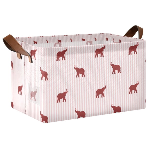 Yayeee Foldable Storage Basket for Shelves Waterproof Cloth Bins with Handles, Abstract Elephant Pattern