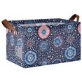 thumbnail image 1 of Yayeee Foldable Storage Basket for Shelves Waterproof Cloth Bins with Handles, Blue Fireworks Pattern, 1 of 7