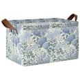 thumbnail image 1 of Yayeee Foldable Storage Basket for Shelves Waterproof Cloth Bins with Handles, Blue Hydrangeas Pattern, 1 of 7