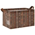 thumbnail image 1 of Yayeee Foldable Storage Basket for Shelves Waterproof Cloth Bins with Handles, Brown Tribal Pattern, 1 of 7