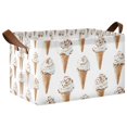 thumbnail image 1 of Yayeee Foldable Storage Basket for Shelves Waterproof Cloth Bins with Handles, Cartoon Ice Cream Pattern, 1 of 7