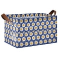 thumbnail image 1 of Yayeee Foldable Storage Basket for Shelves Waterproof Cloth Bins with Handles, Elegant Daisy Pattern, 1 of 7