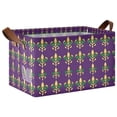 thumbnail image 1 of Yayeee Foldable Storage Basket for Shelves Waterproof Cloth Bins with Handles, Gold and Green Floral Pattern, 1 of 7