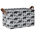 thumbnail image 1 of Yayeee Foldable Storage Basket for Shelves Waterproof Cloth Bins with Handles, Gray Bear Paws Pattern, 1 of 7