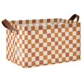 thumbnail image 1 of Yayeee Foldable Storage Basket for Shelves Waterproof Cloth Bins with Handles, Rusty Orange Plaid, 1 of 7