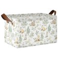 thumbnail image 1 of Yayeee Foldable Storage Basket for Shelves Waterproof Cloth Bins with Handles, Watercolor Forest Pattern, 1 of 7