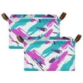 thumbnail image 1 of Yayeee Foldable Storage Basket for Shelves with Handles Set of 2 Waterproof Cloth Bins, Abstract Drawing, 1 of 7