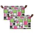 thumbnail image 1 of Yayeee Foldable Storage Basket for Shelves with Handles Set of 2 Waterproof Cloth Bins, Abstract Geometric, 1 of 7