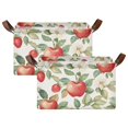 thumbnail image 1 of Yayeee Foldable Storage Basket for Shelves with Handles Set of 2 Waterproof Cloth Bins, Beige Apple Pattern, 1 of 7