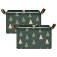 thumbnail image 1 of Yayeee Foldable Storage Basket for Shelves with Handles Set of 2 Waterproof Cloth Bins, Beige Christmas Trees, 1 of 7