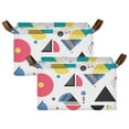 thumbnail image 1 of Yayeee Foldable Storage Basket for Shelves with Handles Set of 2 Waterproof Cloth Bins, Black Retro Pattern, 1 of 7