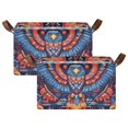 thumbnail image 1 of Yayeee Foldable Storage Basket for Shelves with Handles Set of 2 Waterproof Cloth Bins, Blue Abstract Eagle, 1 of 7
