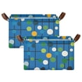 thumbnail image 1 of Yayeee Foldable Storage Basket for Shelves with Handles Set of 2 Waterproof Cloth Bins, Blue Abstract, 1 of 7