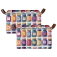 thumbnail image 1 of Yayeee Foldable Storage Basket for Shelves with Handles Set of 2 Waterproof Cloth Bins, Blue Jam Jars, 1 of 7