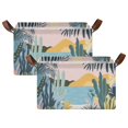 thumbnail image 1 of Yayeee Foldable Storage Basket for Shelves with Handles Set of 2 Waterproof Cloth Bins, Boho Style Sun, 1 of 7