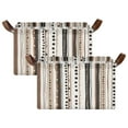 thumbnail image 1 of Yayeee Foldable Storage Basket for Shelves with Handles Set of 2 Waterproof Cloth Bins, Brown Abstract Stripes, 1 of 7