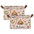 thumbnail image 1 of Yayeee Foldable Storage Basket for Shelves with Handles Set of 2 Waterproof Cloth Bins, Campfire Pattern, 1 of 7