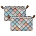 thumbnail image 1 of Yayeee Foldable Storage Basket for Shelves with Handles Set of 2 Waterproof Cloth Bins, Colorful Art Pattern, 1 of 7