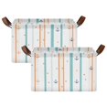 thumbnail image 1 of Yayeee Foldable Storage Basket for Shelves with Handles Set of 2 Waterproof Cloth Bins, Cute Nautical Pattern, 1 of 7