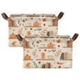 thumbnail image 1 of Yayeee Foldable Storage Basket for Shelves with Handles Set of 2 Waterproof Cloth Bins, Fall Book Shelf, 1 of 7